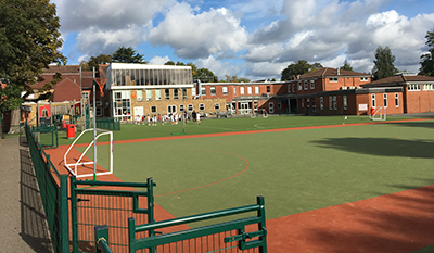 SuperCamps school holiday childcare at Newland House outside grounds